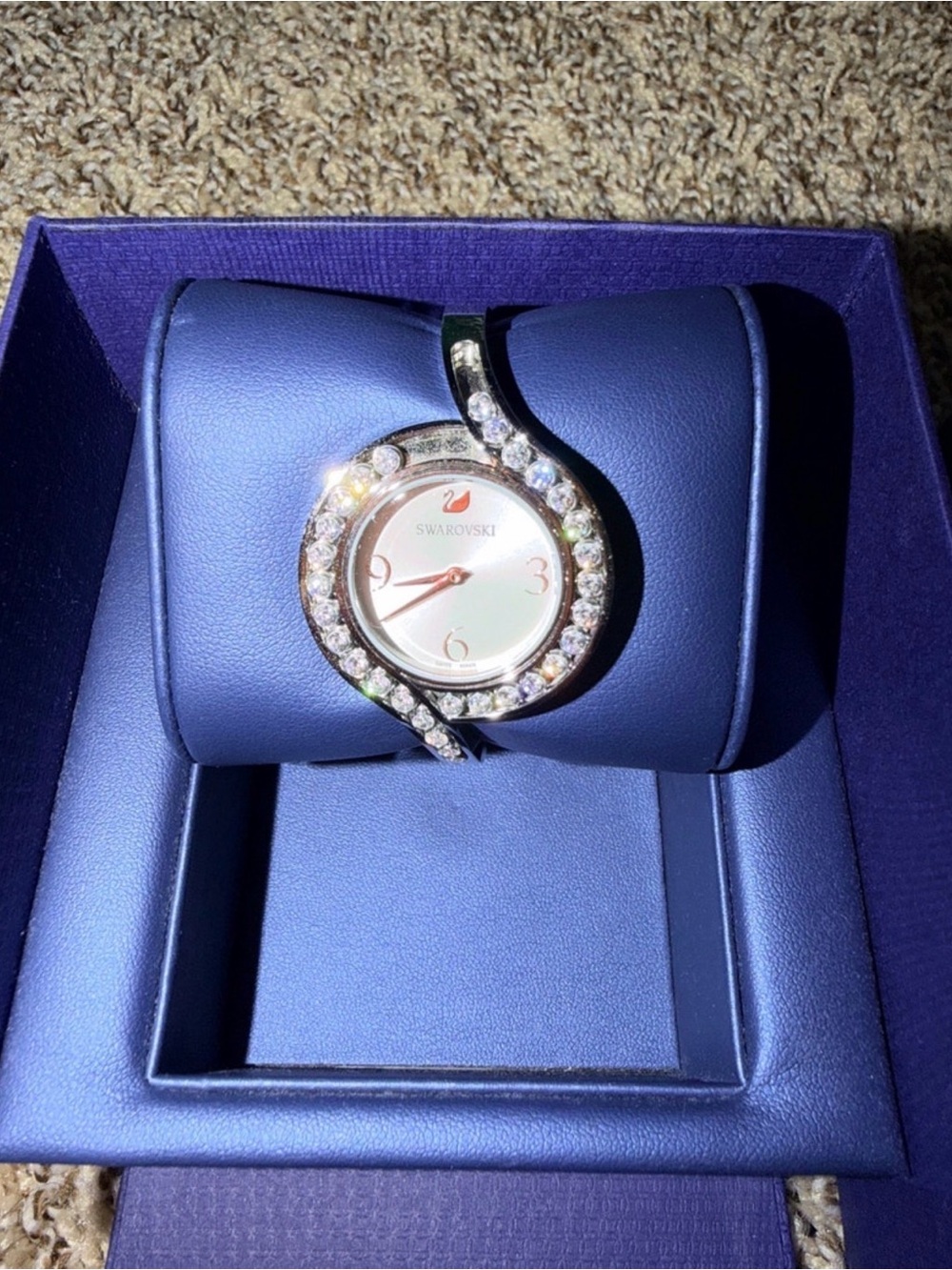 Swarovski Silver Crystal-Embellished Ladies Watch with White Dial - BRAND NEW